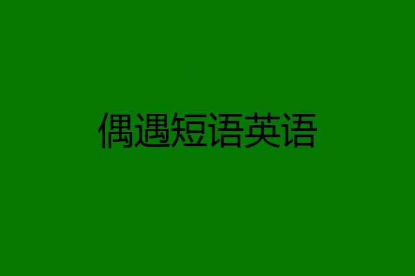 偶遇短语英语