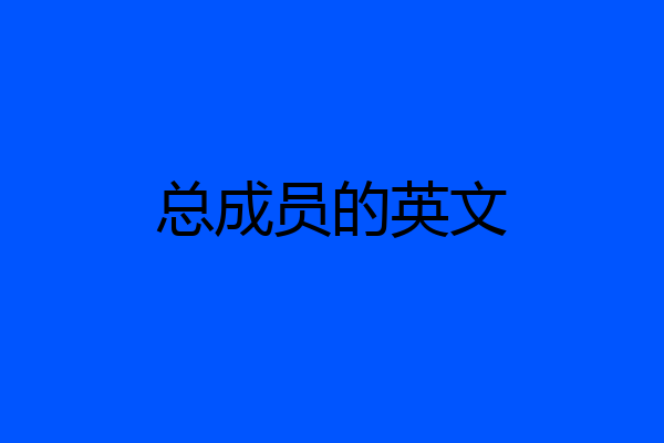 总成员的英文