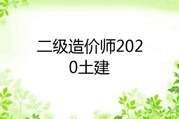 二级造价师2020土建