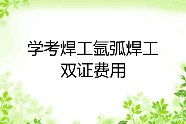 学考焊工氩弧焊工双证费用