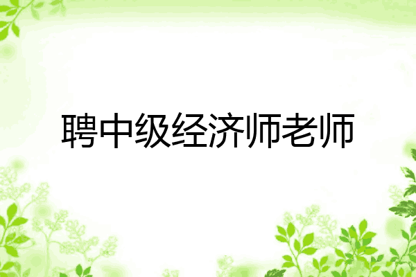 聘中级经济师老师