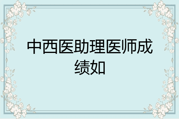 中西医助理医师成绩如