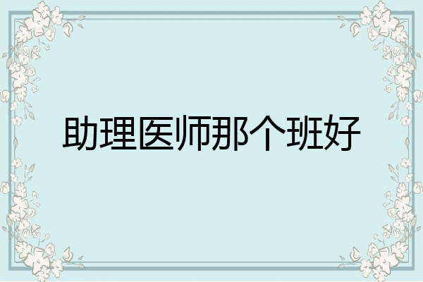 助理医师那个班好