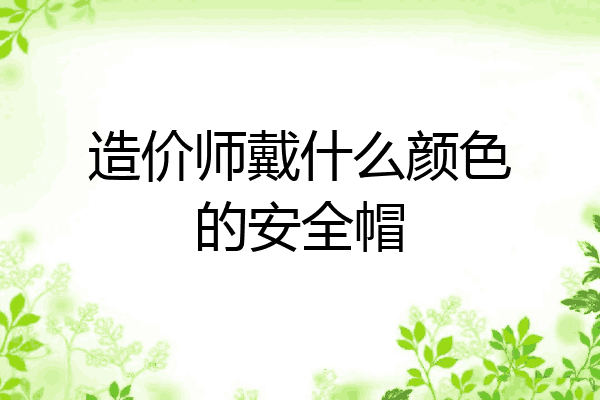 造价师戴什么颜色的安全帽