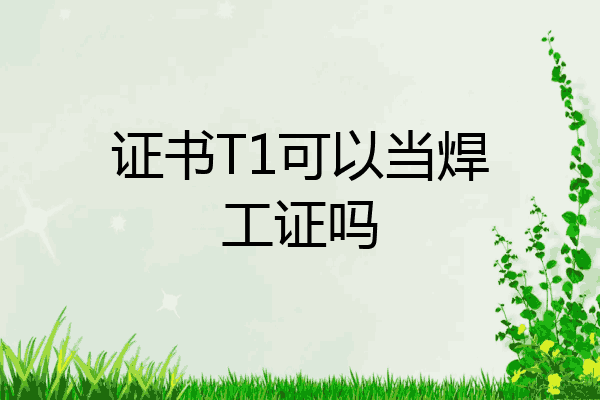 证书T1可以当焊工证吗