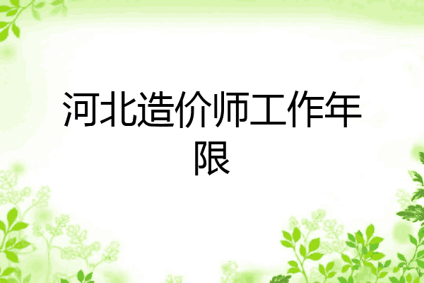 河北造价师工作年限