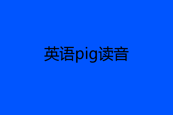 英语pig读音
