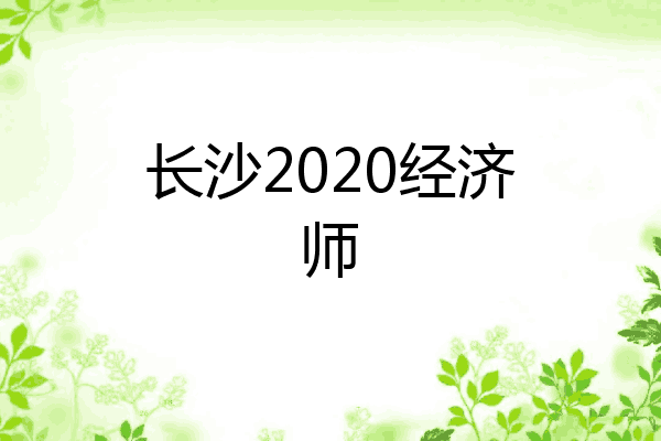 长沙2020经济师