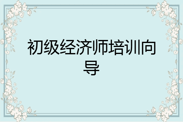 初级经济师培训向导