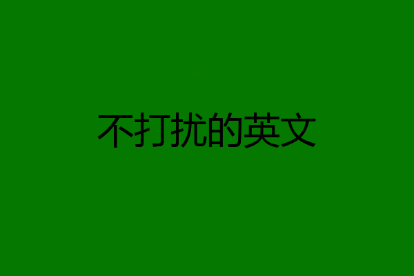 不打扰的英文