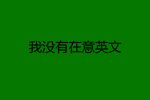 我没有在意英文