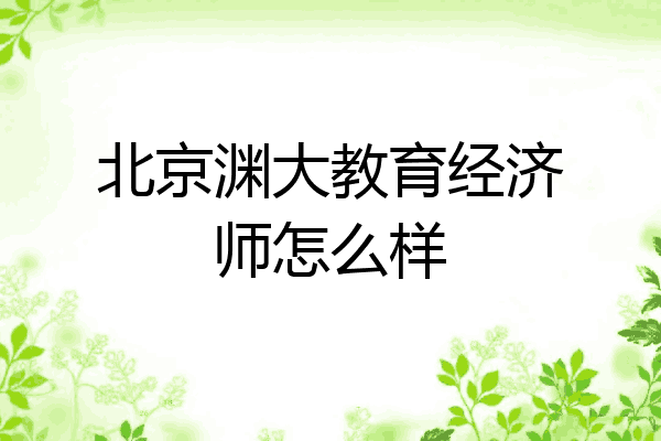 北京渊大教育经济师怎么样