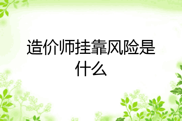 造价师挂靠风险是什么