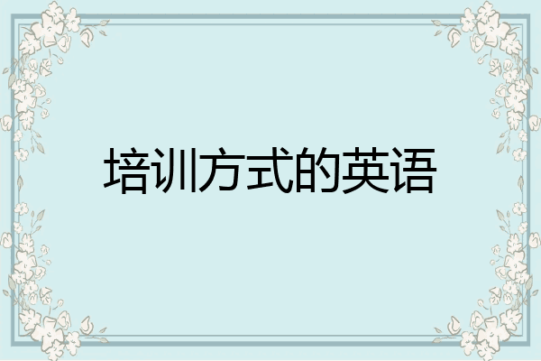培训方式的英语