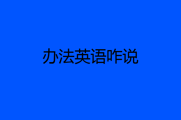 办法英语咋说