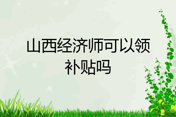山西经济师可以领补贴吗