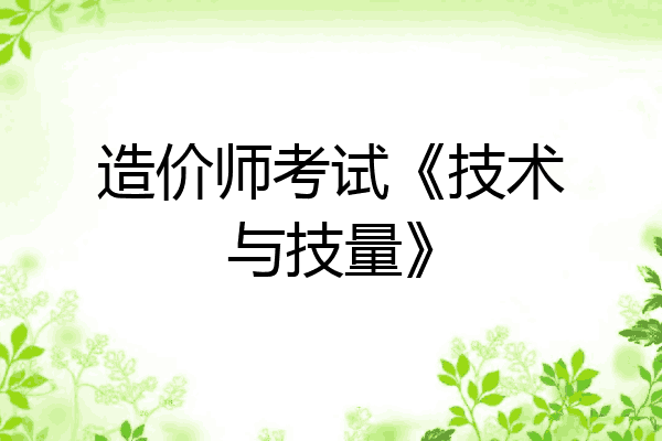 造价师考试《技术与技量》