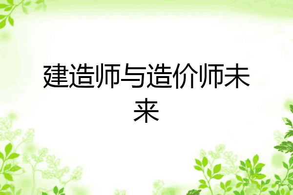 建造师与造价师未来