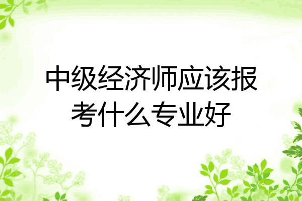 中级经济师应该报考什么专业好