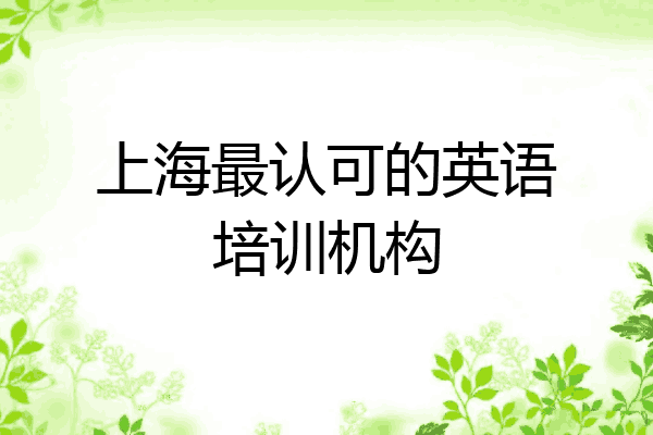 上海最认可的英语培训机构