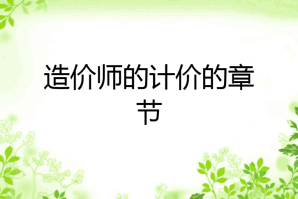 造价师的计价的章节