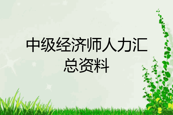 中级经济师人力汇总资料