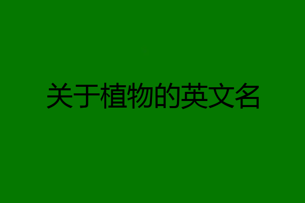 关于植物的英文名