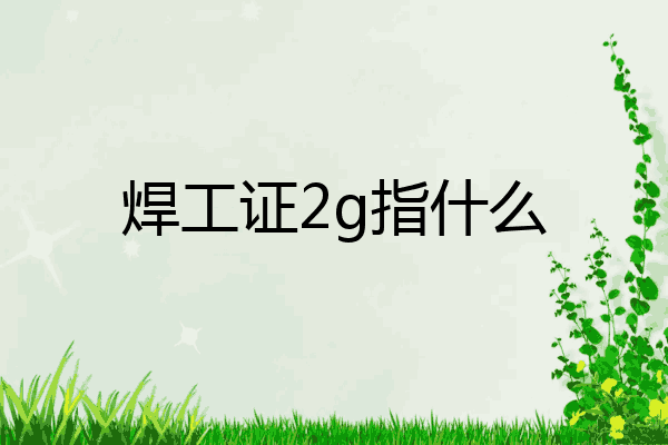 焊工证2g指什么