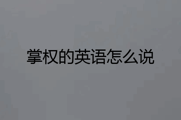 掌权的英语怎么说