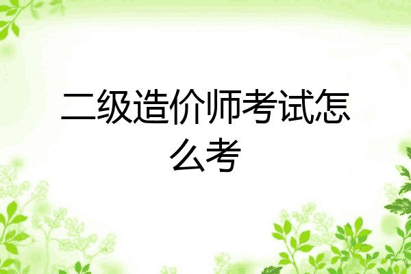 二级造价师考试怎么考