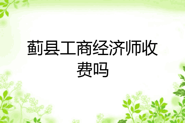 蓟县工商经济师收费吗