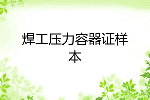 焊工压力容器证样本