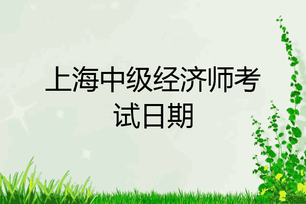 上海中级经济师考试日期