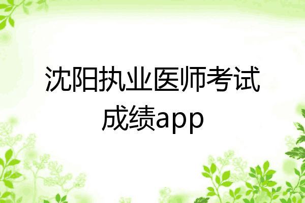 沈阳执业医师考试成绩app
