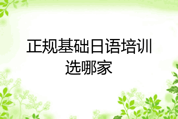 正规基础日语培训选哪家