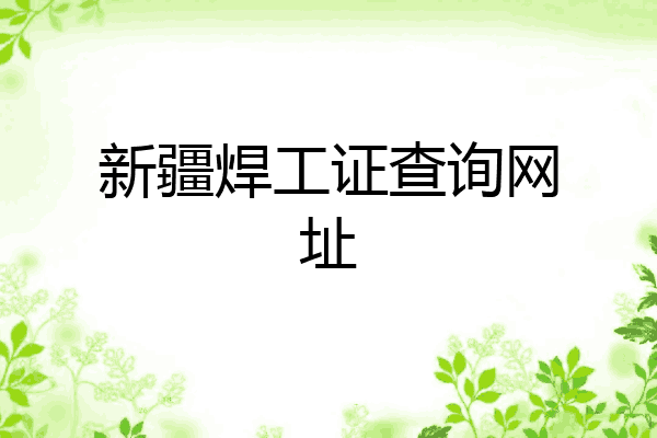 新疆焊工证查询网址