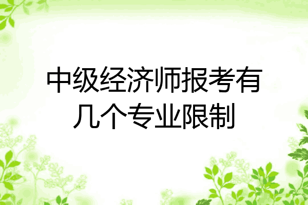中级经济师报考有几个专业限制