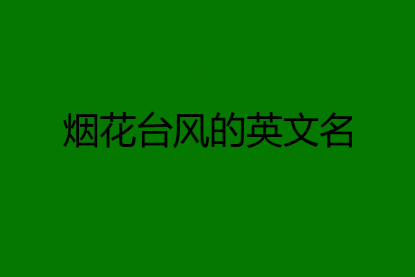 烟花台风的英文名