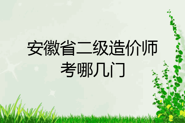 安徽省二级造价师考哪几门