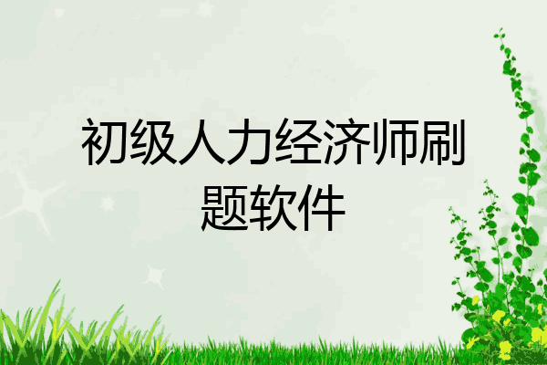 初级人力经济师刷题软件