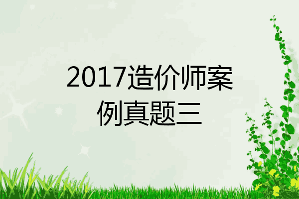 2017造价师案例真题三