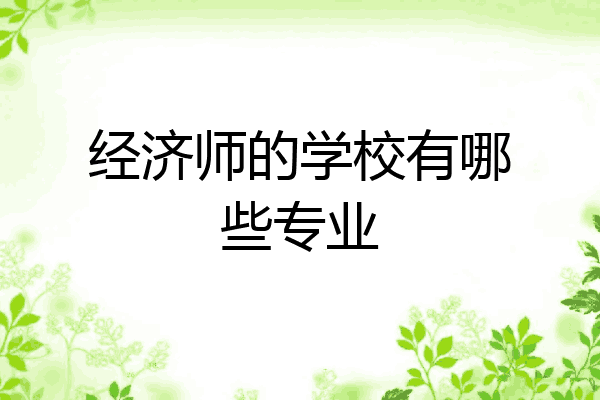 经济师的学校有哪些专业