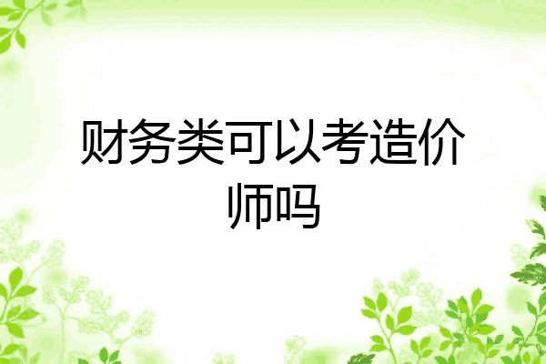 财务类可以考造价师吗