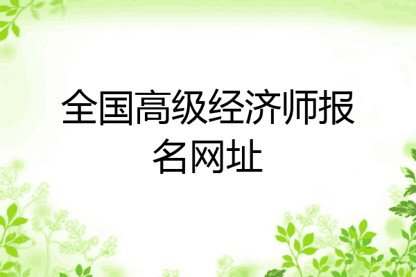 全国高级经济师报名网址