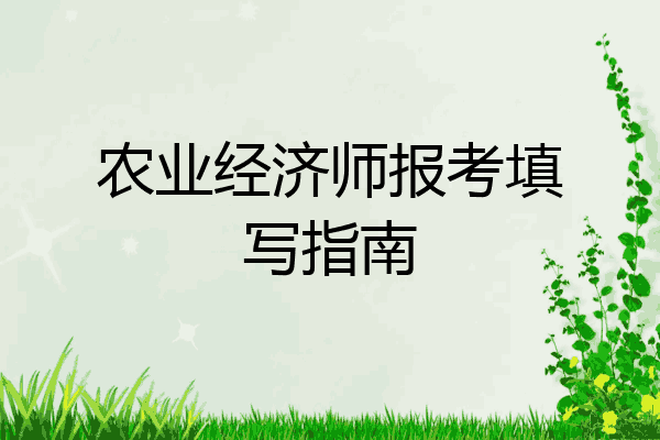 农业经济师报考填写指南