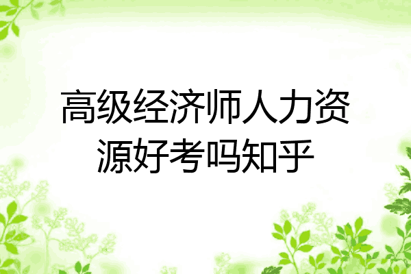 高级经济师人力资源好考吗知乎