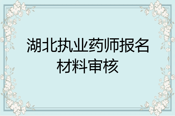 湖北执业药师报名材料审核