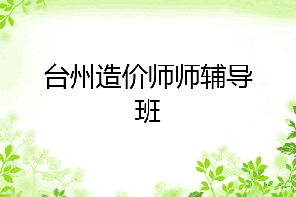 台州造价师师辅导班