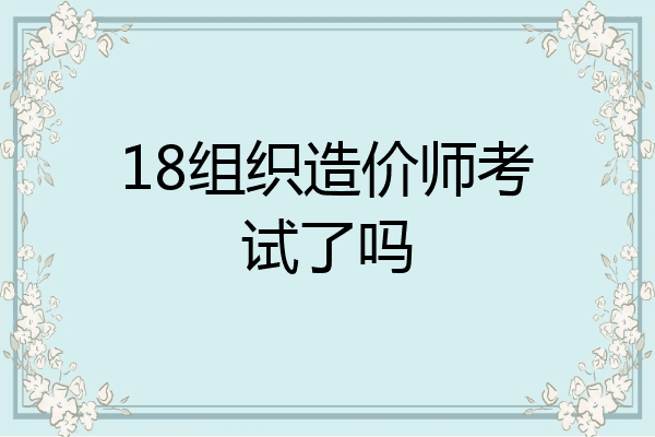 18组织造价师考试了吗