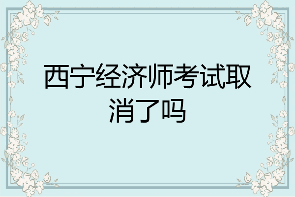 西宁经济师考试取消了吗